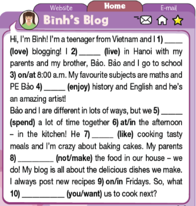 1b. Grammar - Unit 1. My world - SBT Tiếng Anh 7 Right on! 4 1