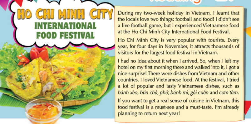 2f. Reading - Unit 2. Fit for life - SBT Tiếng Anh 7 Right on! 0 1