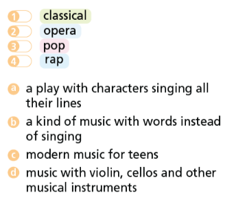 3c. Vocabulary - Unit 3. Arts & Music - SBT Tiếng Anh 7 Right on! 2 1