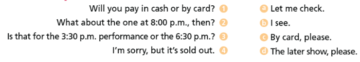 3d. Everyday English - Unit 3. Arts & Music - SBT Tiếng Anh 7 Right on! 0 1