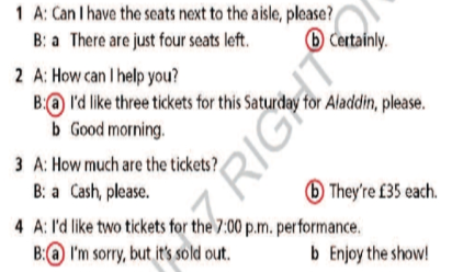 3d. Everyday English - Unit 3. Arts & Music - SBT Tiếng Anh 7 Right on! 1 2