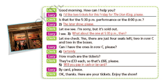 3d. Everyday English - Unit 3. Arts & Music - SBT Tiếng Anh 7 Right on! 2 2