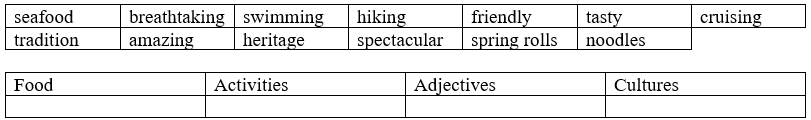 5.1. Vocabulary - Unit 5. Wonders of Việt Nam - SBT Tiếng Anh 9 English Discovery 4 1