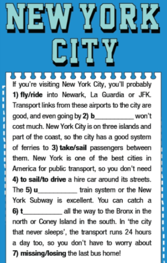 5c. Vocabulary - Unit 5. Travel and Transportation - SBT Tiếng Anh 7 Right on! 2 1