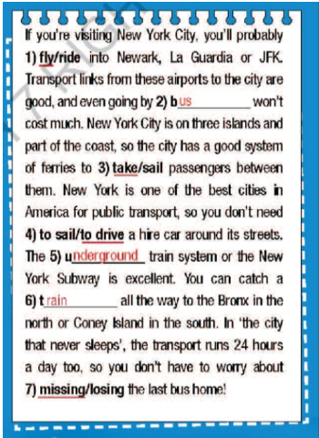 5c. Vocabulary - Unit 5. Travel and Transportation - SBT Tiếng Anh 7 Right on! 2 2