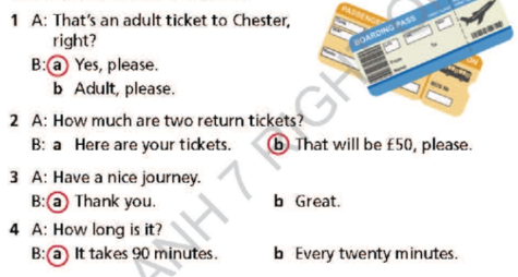 5d. Everyday English - Unit 5. Travel and Transportation - SBT Tiếng Anh 7 Right on! 1 2