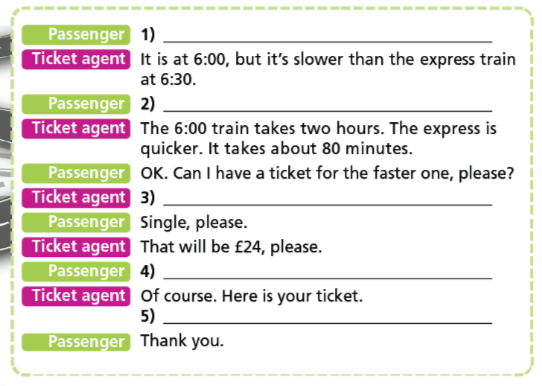 5d. Everyday English - Unit 5. Travel and Transportation - SBT Tiếng Anh 7 Right on! 2 1