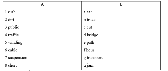 6.1. Vocabulary - Unit 6. On the go - SBT Tiếng Anh 11 English Discovery 4 1