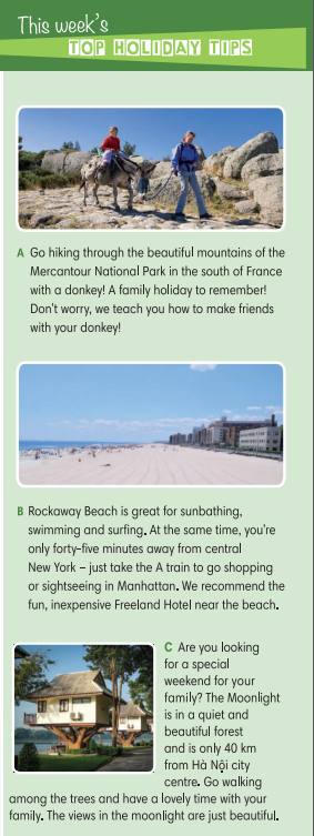 9.3 Reading and vocabulary - Unit 9. Getting around – Tiếng Anh 6 – English Discovery 2 1