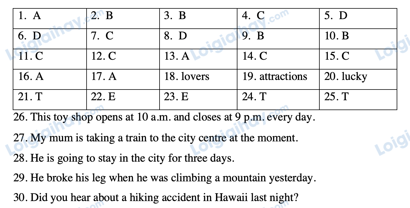 Đề thi giữa kì 1 Tiếng Anh 8 Right on - Đề số 1 1 1