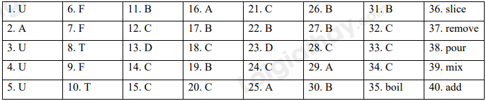 Đề thi học kì 1 Tiếng Anh 7 Right on! - Đề số 6 1 1