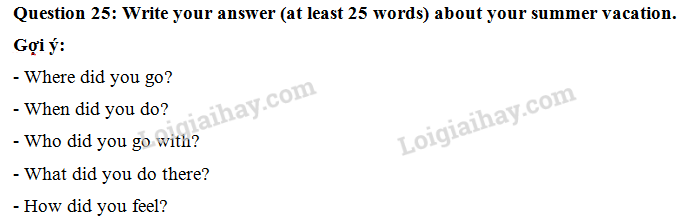 Đề thi vào lớp 6 môn Tiếng Anh trường Nguyễn Tất Thành năm 2018 1 11