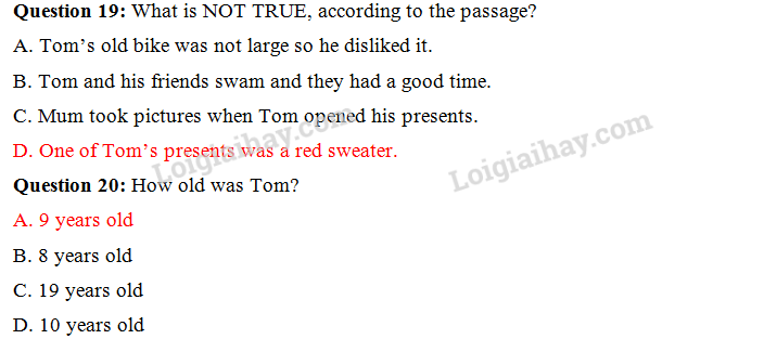 Đề thi vào lớp 6 môn Tiếng Anh trường Nguyễn Tất Thành năm 2018 1 9