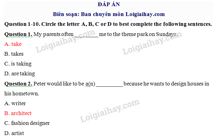 Đề thi vào lớp 6 môn Tiếng Anh trường Nguyễn Tất Thành năm 2020 1 1
