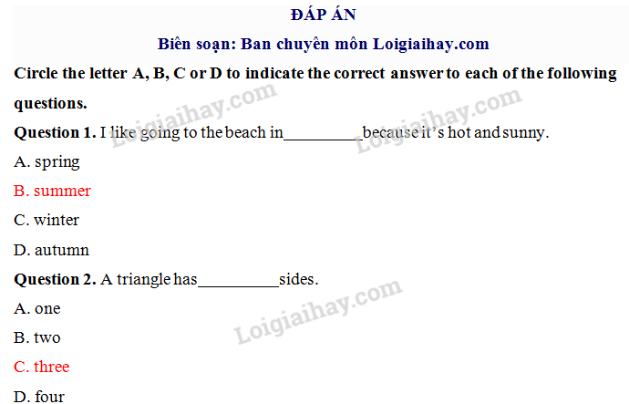 Đề thi vào lớp 6 môn Tiếng Anh trường Nguyễn Tất Thành năm 2021 1 1