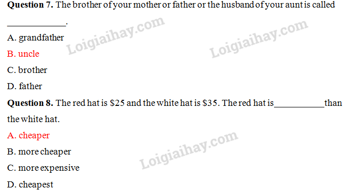 Đề thi vào lớp 6 môn Tiếng Anh trường Nguyễn Tất Thành năm 2021 1 4