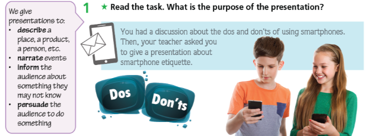 Presentation skills 4 - SBT Tiếng Anh 7 Right on! 0 1