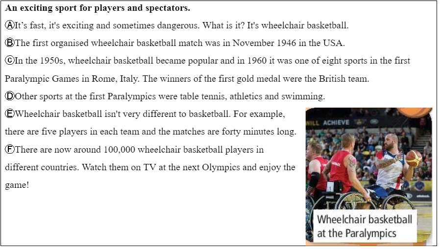 Reading: A Paralympic sport - Unit 6 - SBT Tiếng Anh 6 - Friends Plus (Chân trời sáng tạo) 0 1