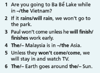 Revision (Units 3 - 4) - SBT Tiếng Anh 7 Right on! 6 1