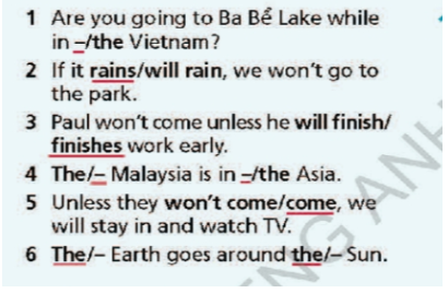 Revision (Units 3 - 4) - SBT Tiếng Anh 7 Right on! 6 3