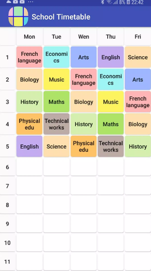 Image Example for timetable