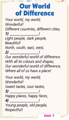 Tiếng Anh 7 Songs Unit 1 0 1