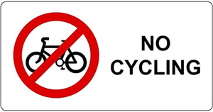 Image Example for ‘no cycling’ sign