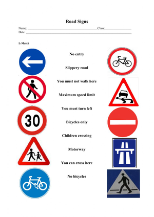 Image Example for road signs