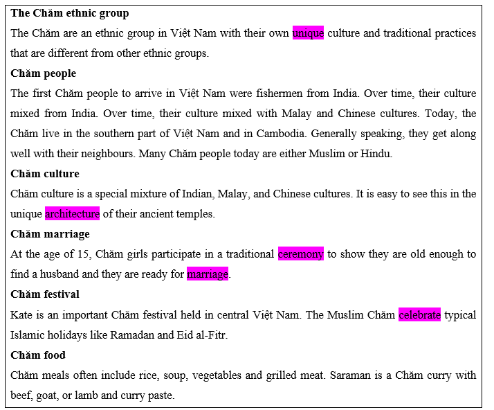 Tiếng Anh 8 Unit 7 7.3 Reading and Vocabulary 1 1