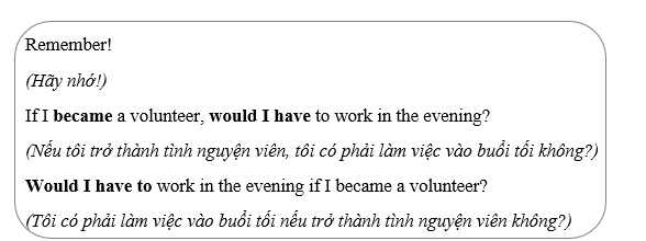 Tiếng Anh 8 Unit 7 Language focus: The second conditional 1 2