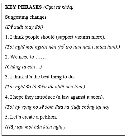 Tiếng Anh 8 Unit 7 Vocabulary: Verbs: taking action 5 2