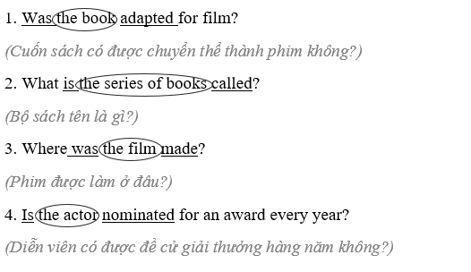 Tiếng Anh 8 Unit 8 Language focus: Present and past passive: questions 0 1