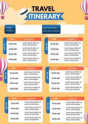 Image Example for trip itinerary