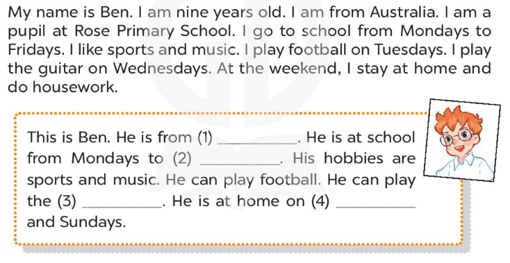 Tiếng Anh lớp 4 Review 1 trang 40, 41 Global Success 3 1