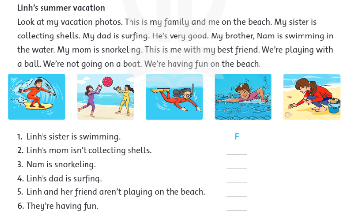 Tiếng Anh lớp 4 Review 2 trang 50 Family and Friends 1 1