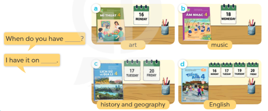 Tiếng Anh lớp 4 Unit 7 lesson 2 trang 52, 53 Global Success 1 1