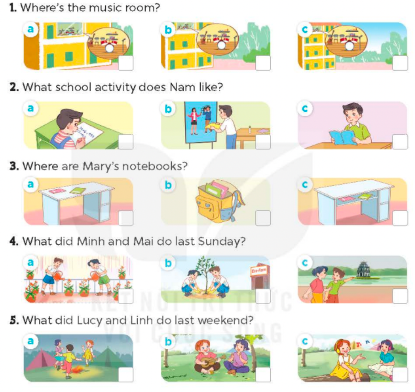 Tiếng anh lớp 5 Review 2 trang 74, 75 Global Success 0 1