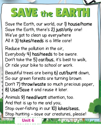 Tiếng Anh Songs Unit 6 0 1