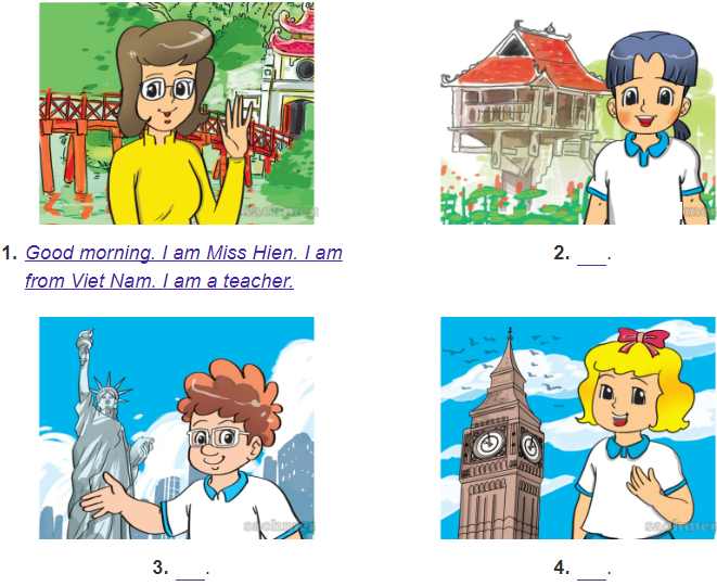 Unit 1. Nice to see you again trang 4 Sách bài tập (SBT) Tiếng Anh 4 mới 10 1