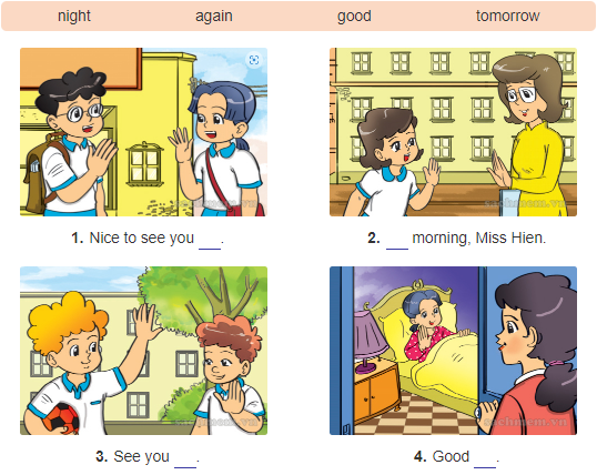 Unit 1. Nice to see you again trang 4 Sách bài tập (SBT) Tiếng Anh 4 mới 3 1