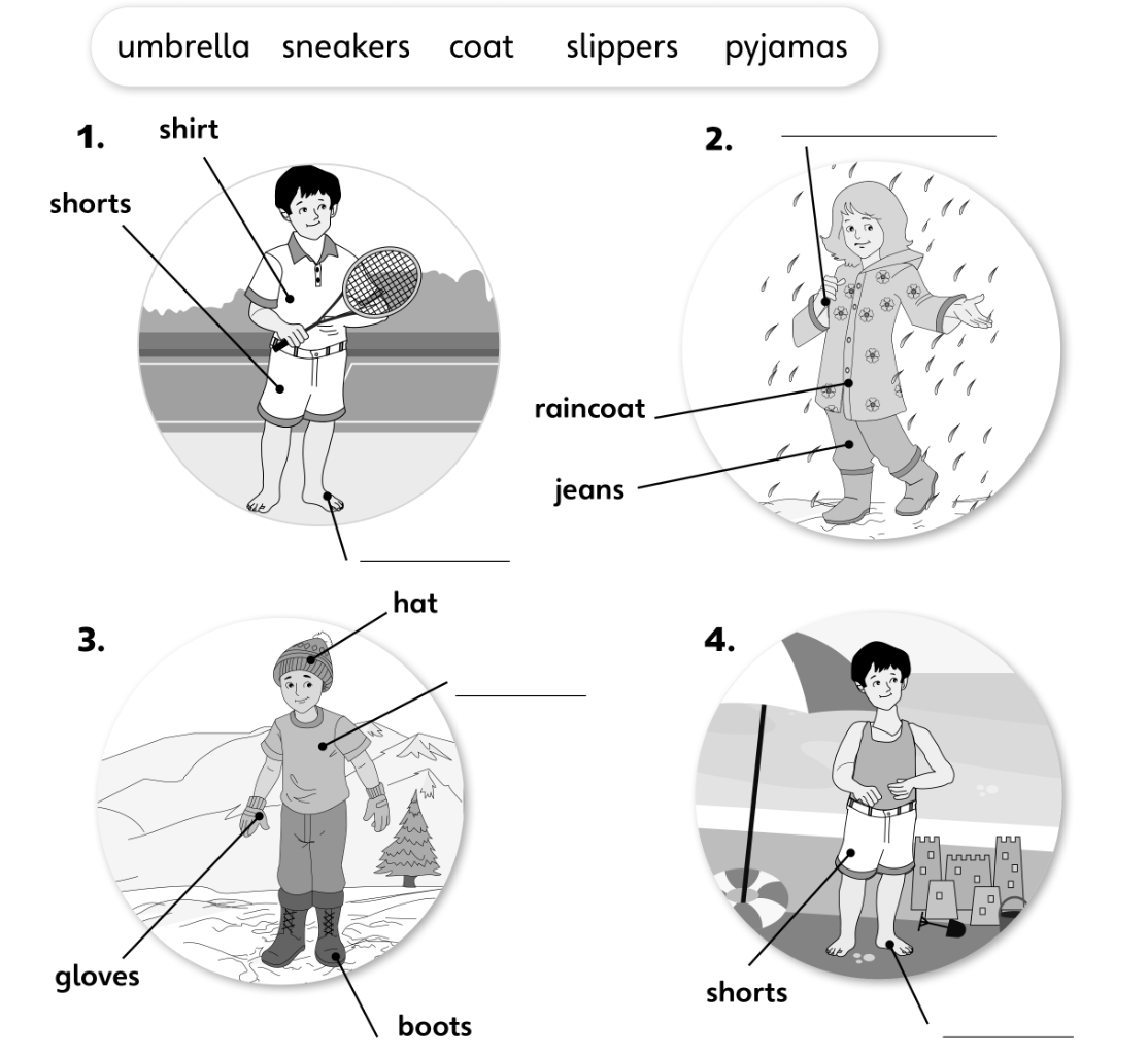 Unit 1. Weather and Clothes - SBT Tiếng Anh 4 - Explore Our World 7 1