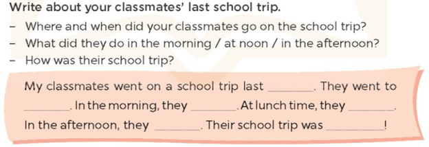 Unit 10. Our school trip - SBT Tiếng Anh 5 - Global Success 10 1