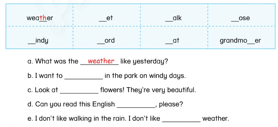 Unit 11. The weather - SBT Tiếng Anh 4 - Phonics Smart 13 1