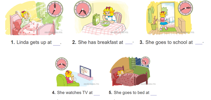 Unit 11. What time is it? trang 44 Sách bài tập (SBT) Tiếng Anh 4 mới 3 1