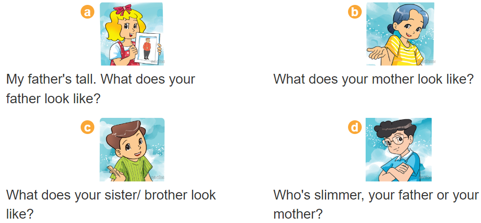 Unit 14. What does he look like? trang 56 Sách bài tập (SBT) Tiếng Anh 4 mới 6 1