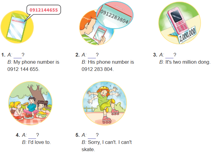 Unit 18. What's your phone number? trang 72 Sách bài tập (SBT) Tiếng Anh 4 mới 5 1