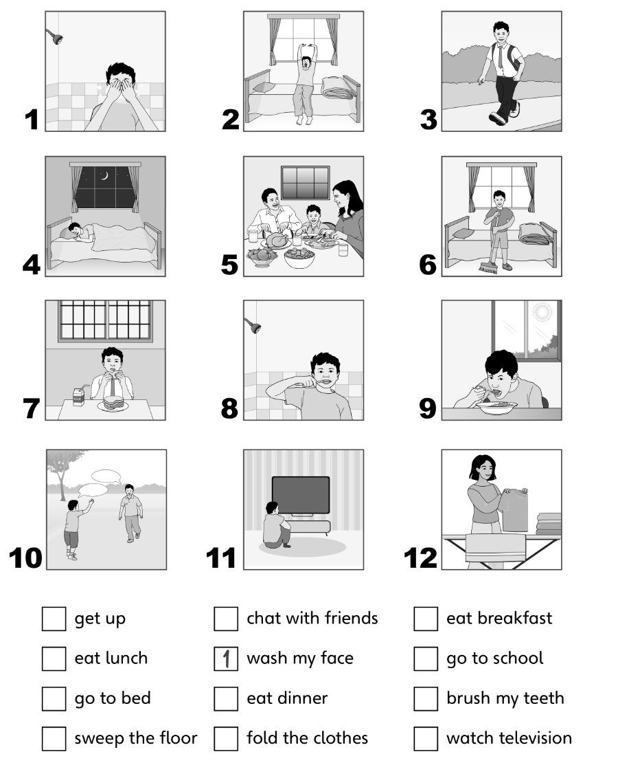 Unit 2. Day by day - SBT Tiếng Anh 4 - Explore Our World 3 1