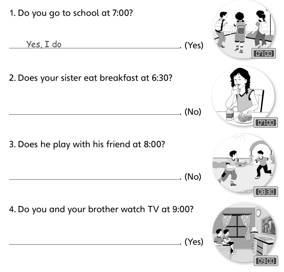 Unit 2. Day by day - SBT Tiếng Anh 4 - Explore Our World 4 1