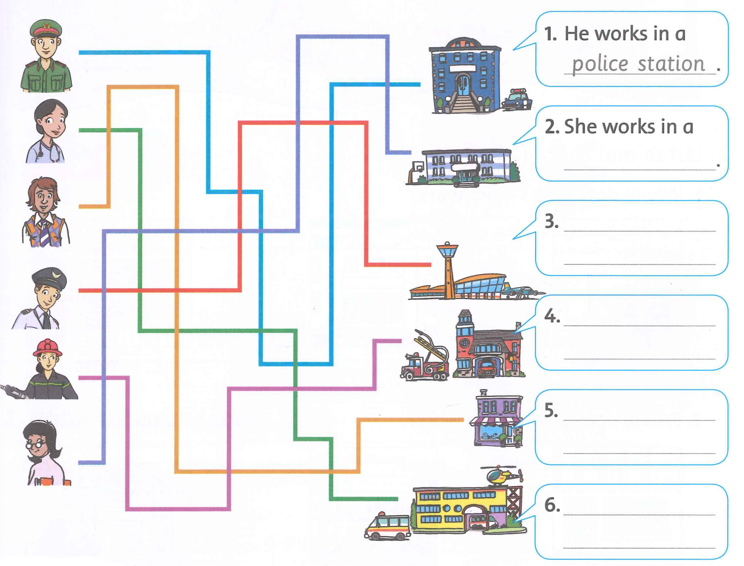 Unit 2. Does he work in a police station? - SBT Tiếng Anh 4 - Family and Friends 2 1
