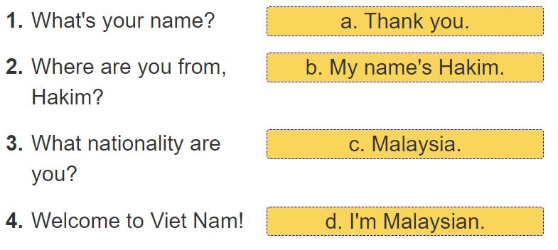Unit 2. I'm from Japan trang 8 Sách bài tập (SBT) Tiếng Anh 4 mới 4 1